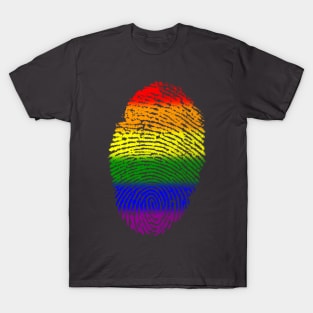 Rainbow Stripe Thumbprint T-Shirt